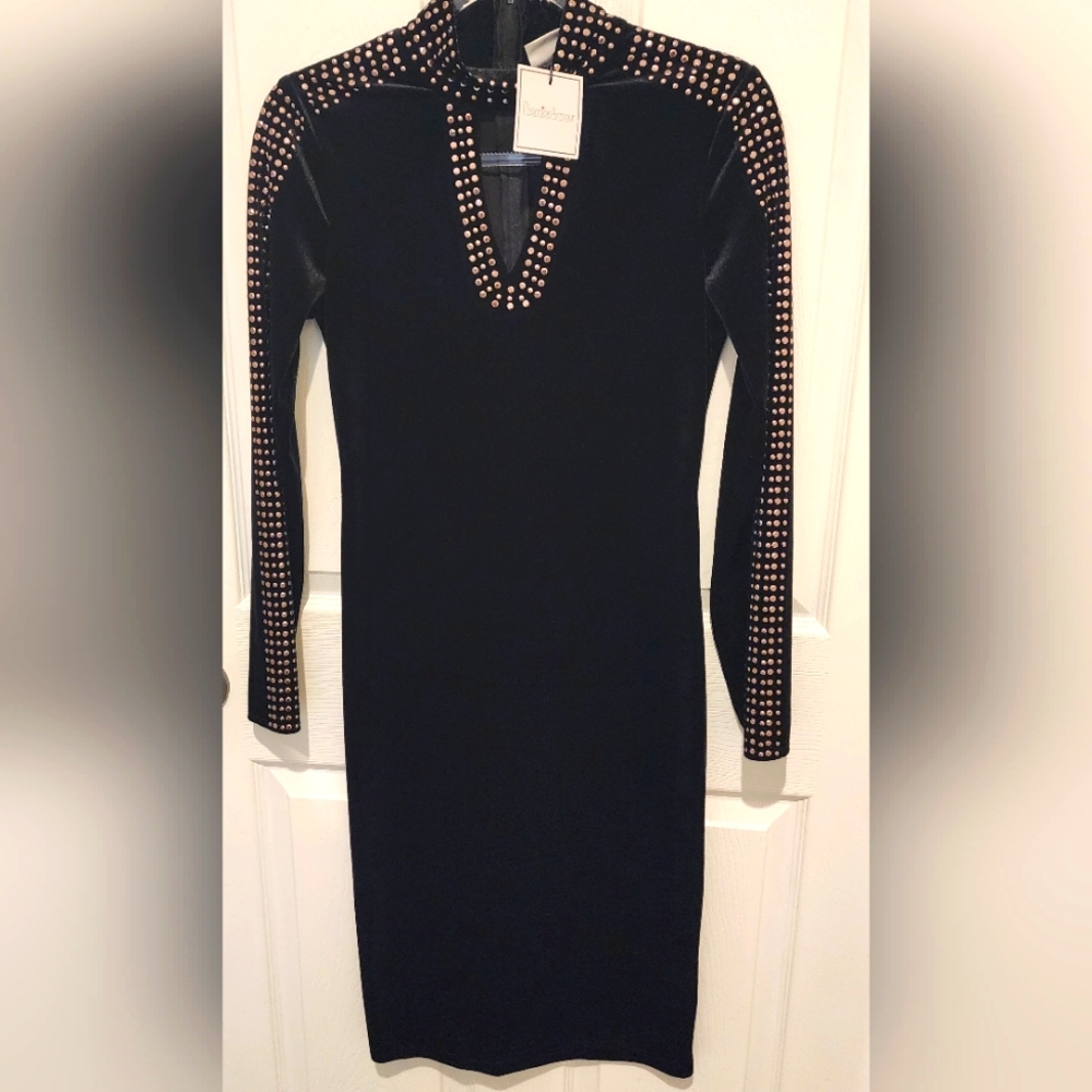 Black Velvet Long Sleeve Dress